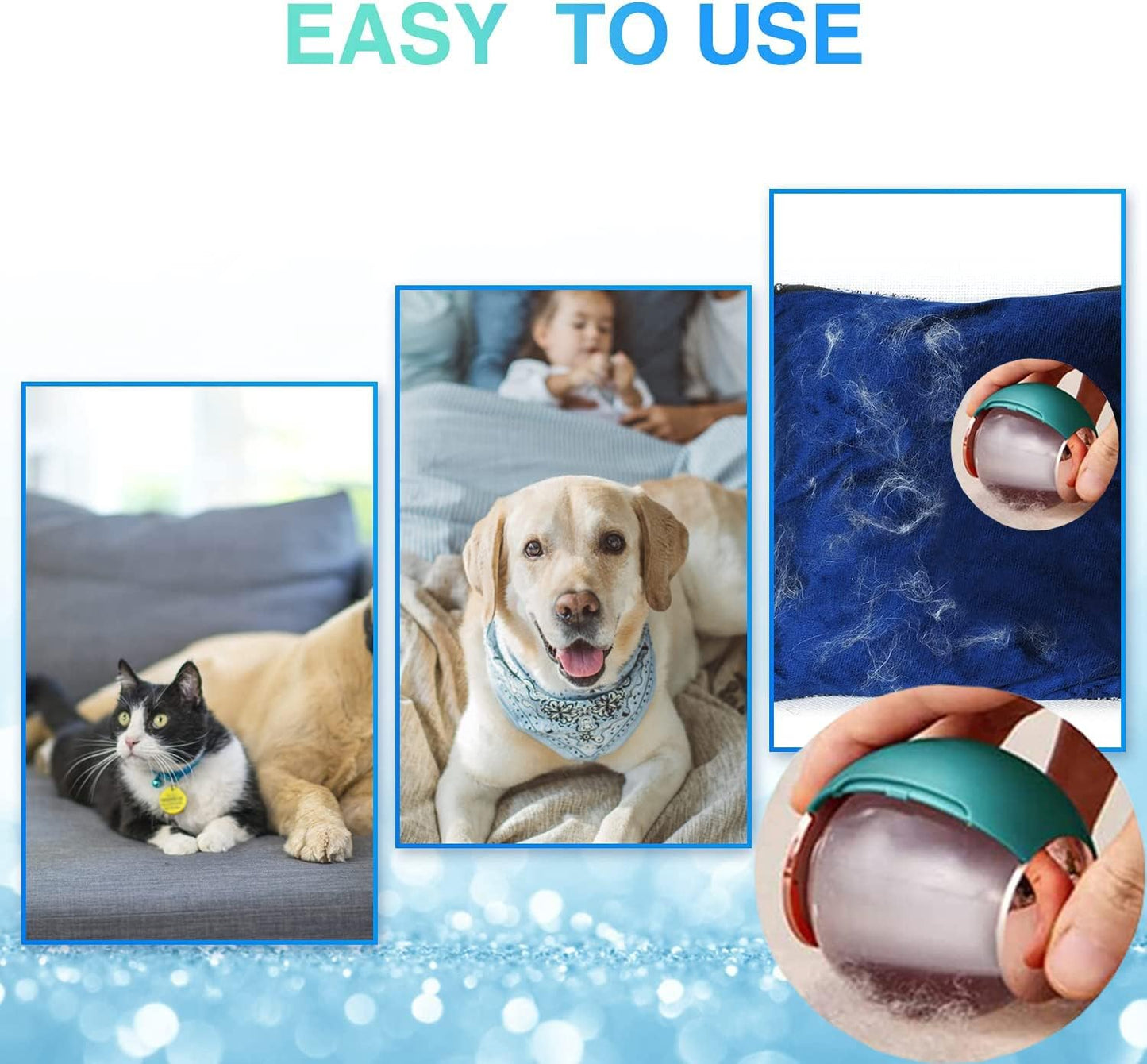Multifunctional Lint Remover, Mini Travel Portable Lint Roller Ball, Pet Hair Remover, Clothes Fuzz Remover, Household Dedust and Food Scraps Remover, Reusable and Washable Extra Sticky Rollers