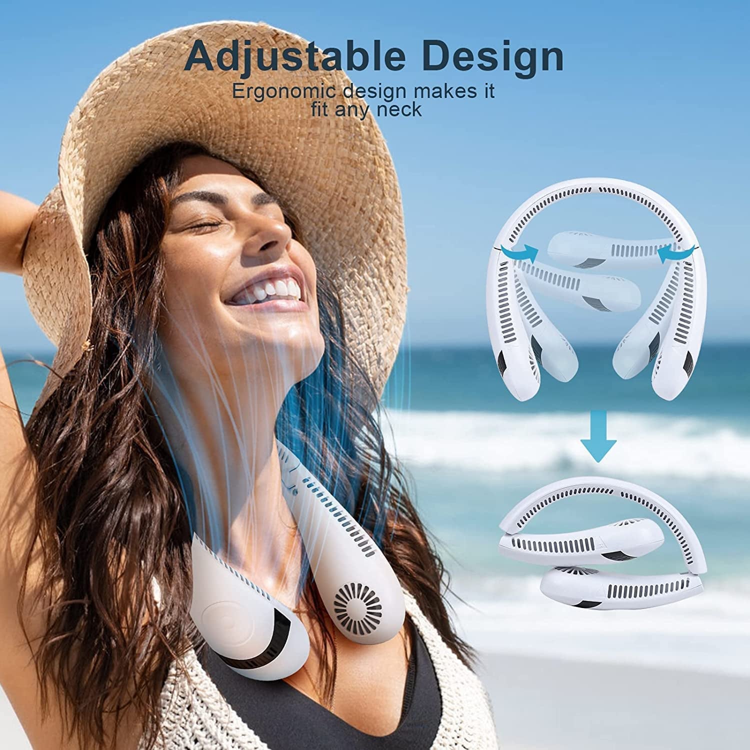 AuraBreeze Foldable Hands-Free Neck Fan