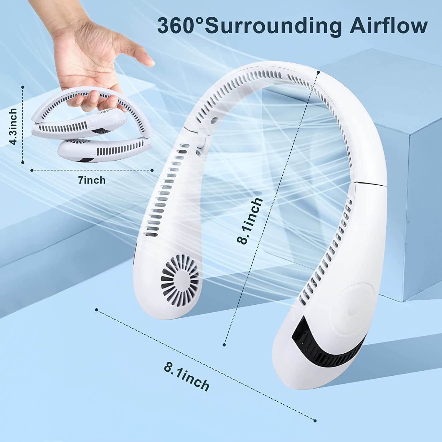 AuraBreeze Foldable Hands-Free Neck Fan